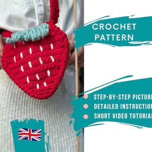 HÄKELN STRAWBERRY Tasche MUSTER | Amigurumi Tasche | Tasche selber machen | Handtasche für Sie | Handgemachte Umhängetasche | Häkelarbeit | Geschenk