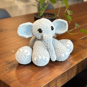 Crochet Big Plushie Elephant – Soft, Handmade Stuffed Animal Toy, Perfect for Baby Shower Gifts, Nursery Decor, & Cuddly Companion
