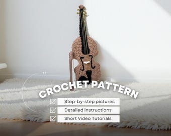 Crochet Violin Pattern PDF, Mini Violin Amigurumi, Music Teacher Gift, Classical Music Lover, Plush Violin Tutorial, Musician Birthday Gift
