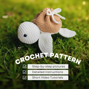 CROCHET TURTLE PATTERN | Turtle with a bag | Amigurumi Tutorial | Plush Baby Toy for Kids | Stuffed Funny Crochets | Toys with Bags | Gift