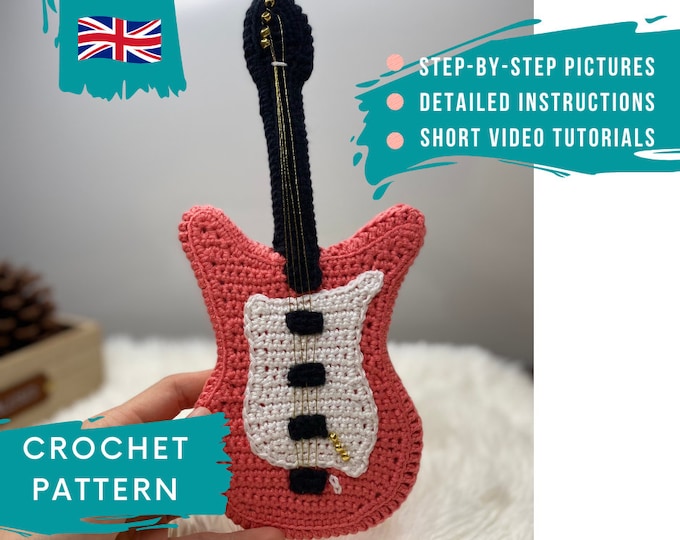 CROCHET GUITAR PATTERN Pdf Mini Guitar Amigurumi Tutorial Miniature