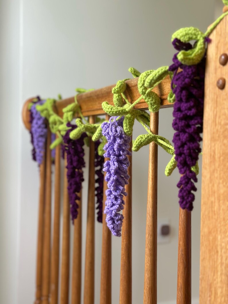 Crochet Hanging Wisteria Plant Pattern – Cute Office and Home Decor | Digital Download PDF | DIY Floral Wall Art | Handmade Gift Idea