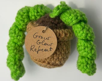 Imán de nevera de peluche con forma de planta, decoración vegetal hecha a mano, un bonito regalo para amantes de las plantas.