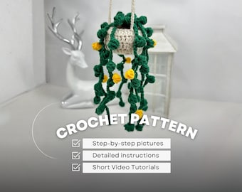 Crochet String of Pearls Plant Pattern, Hanging Succulent Amigurumi PDF, Easy Beginner Crochet, Boho Home Decor, Plant Lover Gift