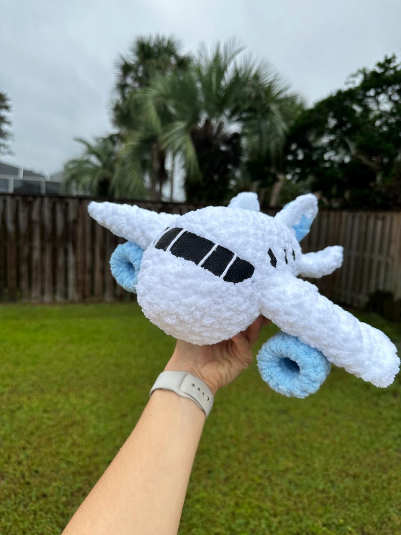 Crochet Airplane Pattern, Plushie Plane PDF, Cute Amigurumi Tutorial for Beginner, DIY Big Stuffed Baby Toy, Handmade Gift, Digital Download
