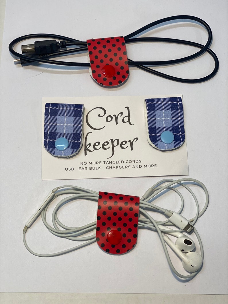 Faux Leather Cord Keepers Set of 2 Etsy