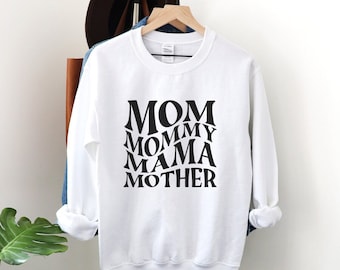 Maman Maman Maman Mère Sweat-shirt à col rond, Chemise maman, Chemise Maman, Chemise de fête des mères, Cadeau de maman, Chemise pour maman, Sweat-shirt Maman, Cadeau Maman