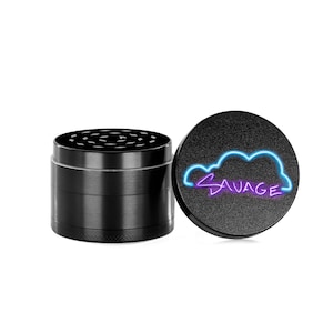 2.5 Inch, 4 Piece Zinc Metal Herb Spice Grinder with Grinder Teeth, Mesh Catcher, and Scraper Spoon