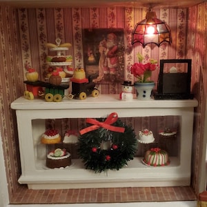 Christmas Bakery Diorama - 1:12 Scale Miniature Dollhouse Roombox - This Handmade Bake Shop is a Completed Shadowbox (not DIY!)