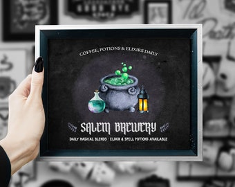Witchy Coffee Bar Sign / Spooky Decor / Halloween sign / Printable Wall Art / Witchy Wall Art / Spooky Wall Art / Halloween Decor