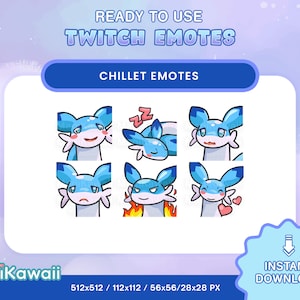 Palworld Chillet Emote set for Twitch streamers, youtube, Discord, Palworld Twitch Emotes, Twitch Emotes Palworld, Chillet, Chillet Emote