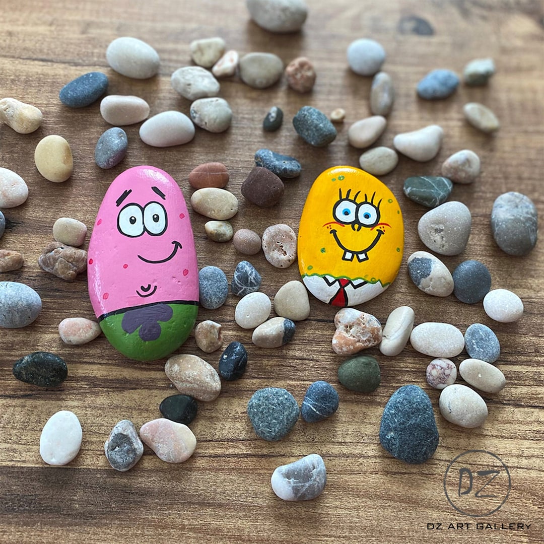 Spongebob and Patrick Hand Painted Unique Rocks Detailed - Etsy