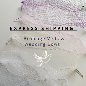 Etsy Rush Order Option Get Your BIRDCAGE Veil or bridal GLOVES or wedding BOW sent with tracking zdjęcie 1