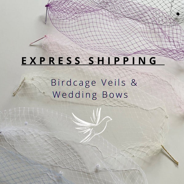 Etsy Rush Order Option - Get Your BIRDCAGE Veil or bridal GLOVES or wedding BOW sent with tracking!