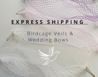 Etsy Rush Order Option - Get Your BIRDCAGE Veil or bridal GLOVES or wedding BOW sent with tracking!