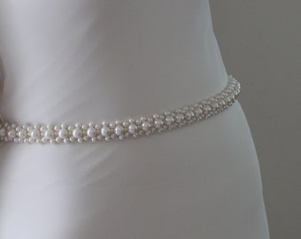 Pearl Belt Bridal Belt Pearl Custom Pearl Bridal Sash Different Sized Pearl Sash Wedding Belt Pearl Thin Bridesmaid Wedding Accessory Bride