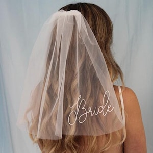Mini Bride Veil White Bachelorette Party Bridal Shower Veil Mini Wedding Veil White Embroidery Veil Bride Costume Veil Bride To Be Gift