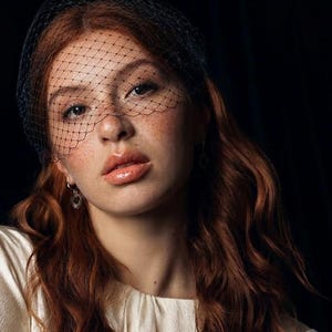 Black Birdcage Veil Black Fascinator Veil Face Net Veil Fashion Black Bird Cage Short Bridal Veil Mini Black Wedding Veil Over the Face Veil image 1