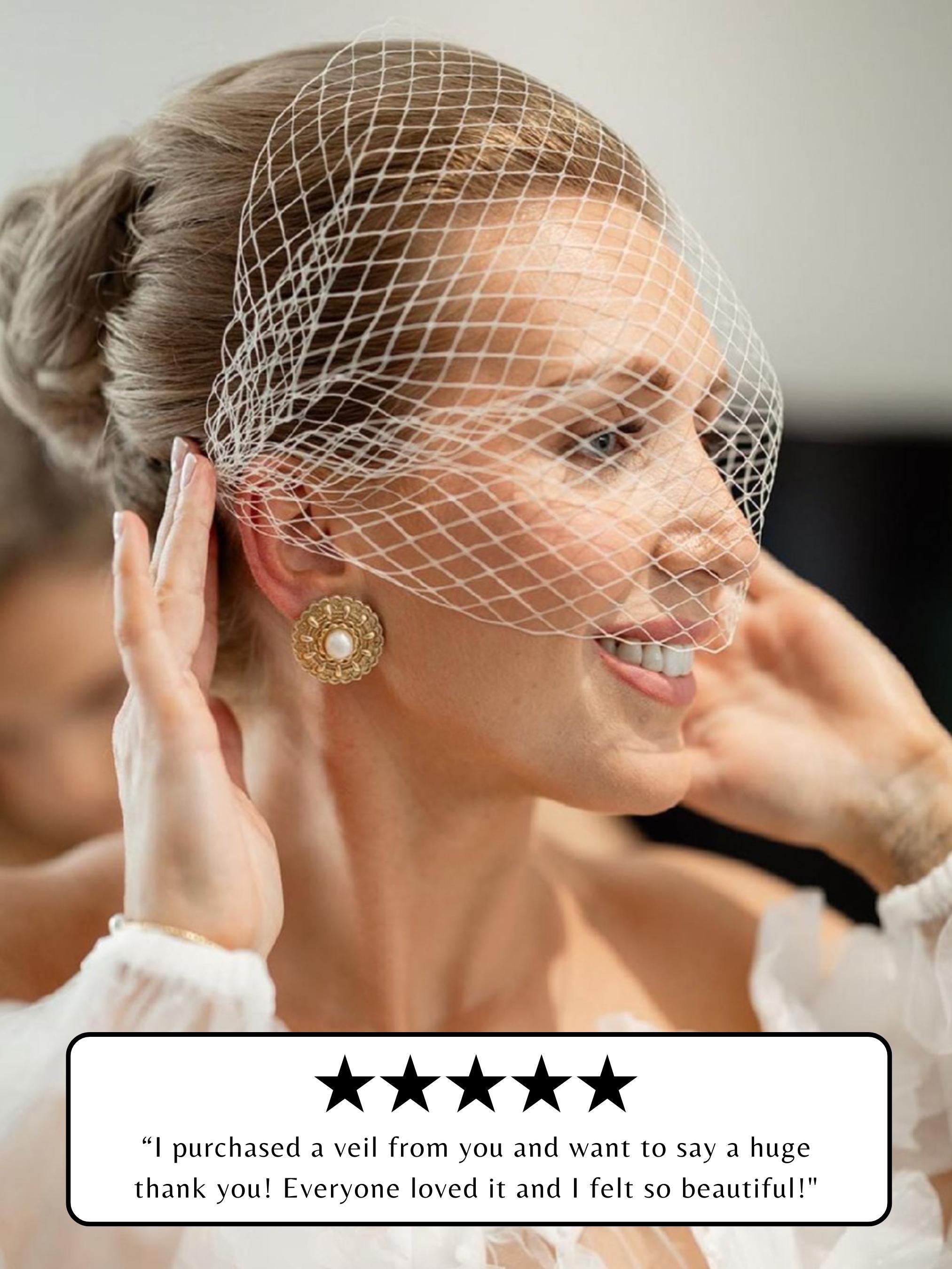 2 Veli Fascia Per Capelli AHANDMAKER: Nero E Bianco A Gabbia Per Uccelli, Vintage Per Sposa