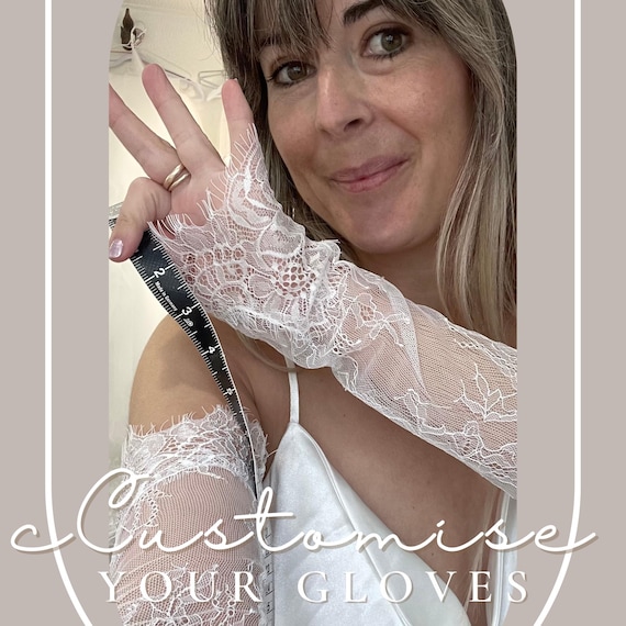 Customise your Wedding Gloves - Custom Dye, Add Extra Lace, Add Thumb Hole, Add Buttons or Pearls, Custom Embroidery For Your Wedding Gloves