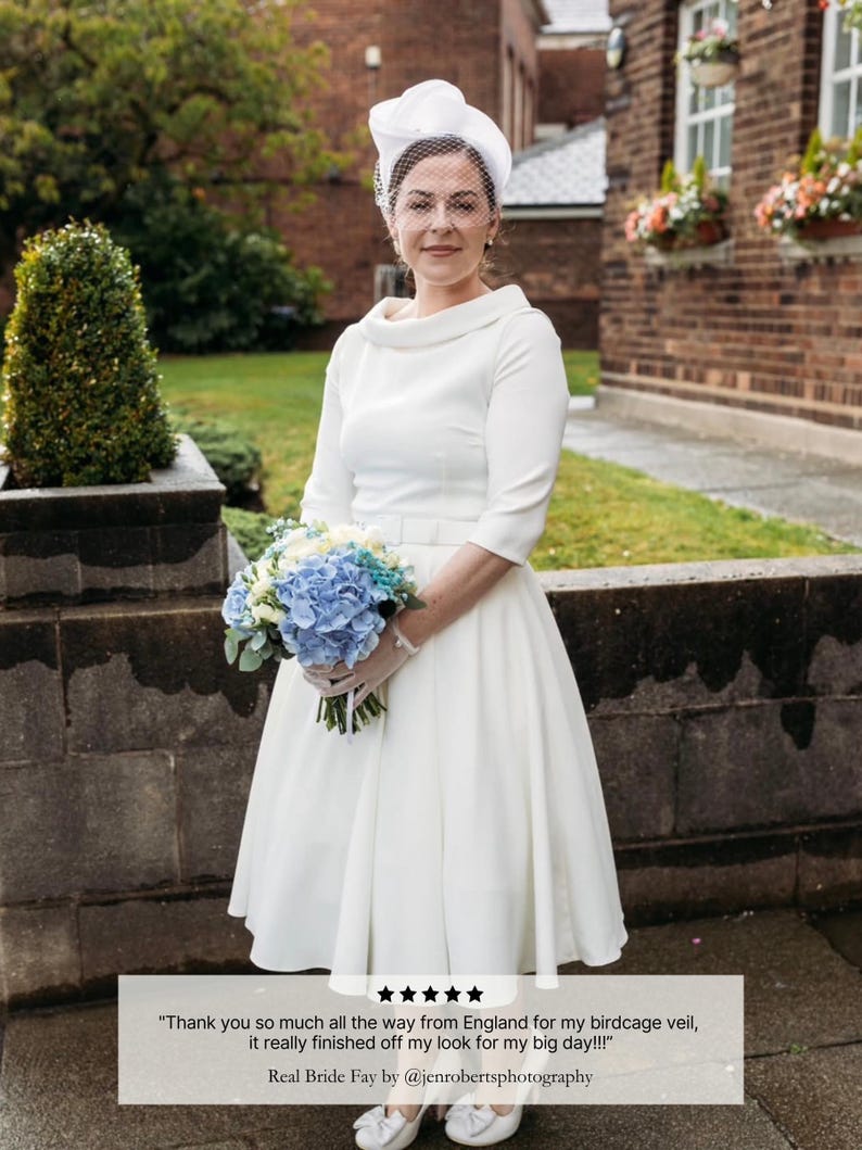 Birdcage Veil Ivory Short Veil Net Fascinator Bridal Harriett Falvey Veil Short Bird Cage Veil Small Wedding Veil White Net Veil Voilette