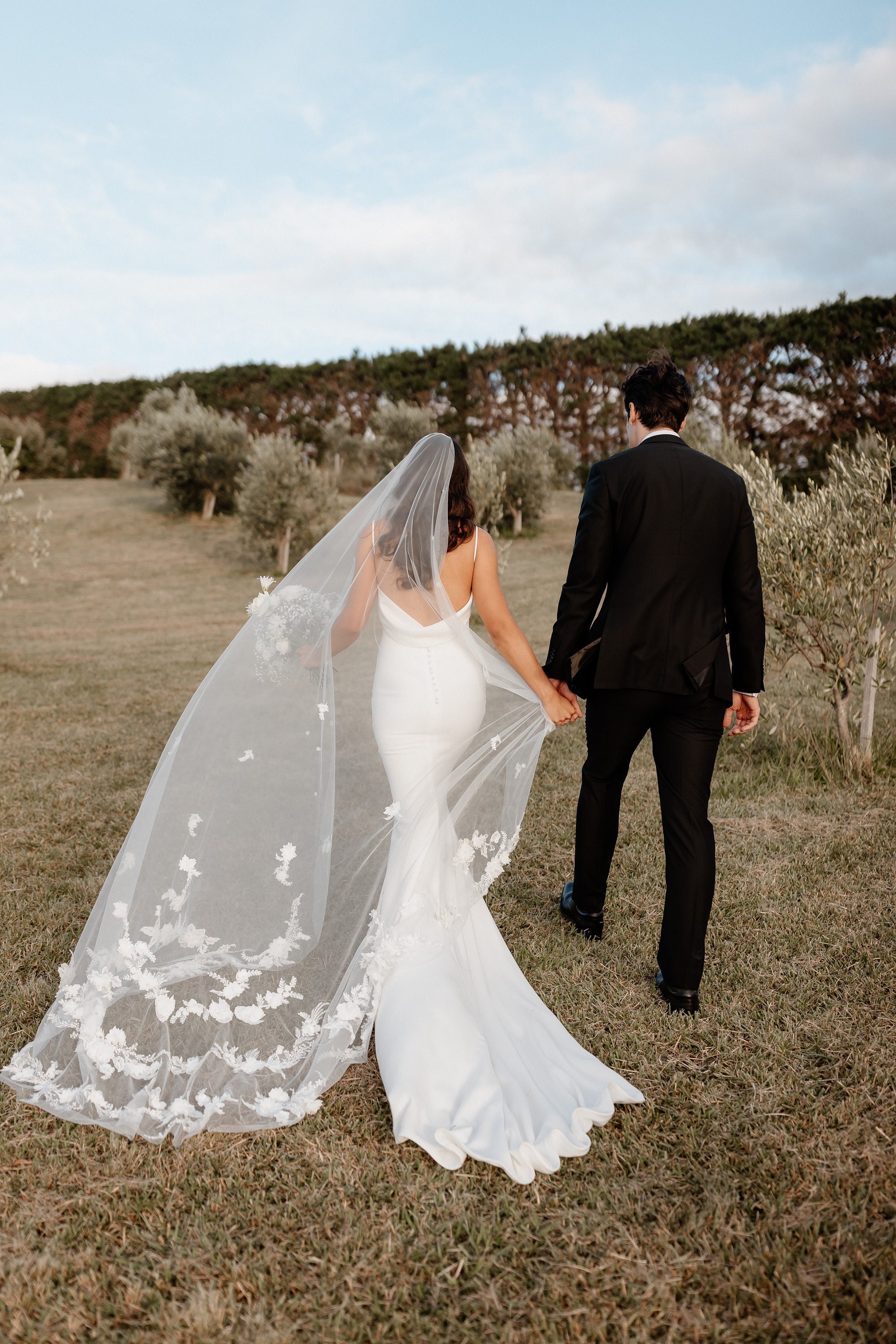 Lace Wedding Veil Luxury Lace Flower Veil 3d Pearl 