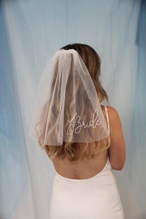 Mini Bride Veil White Bachelorette Party Bridal Shower Veil 