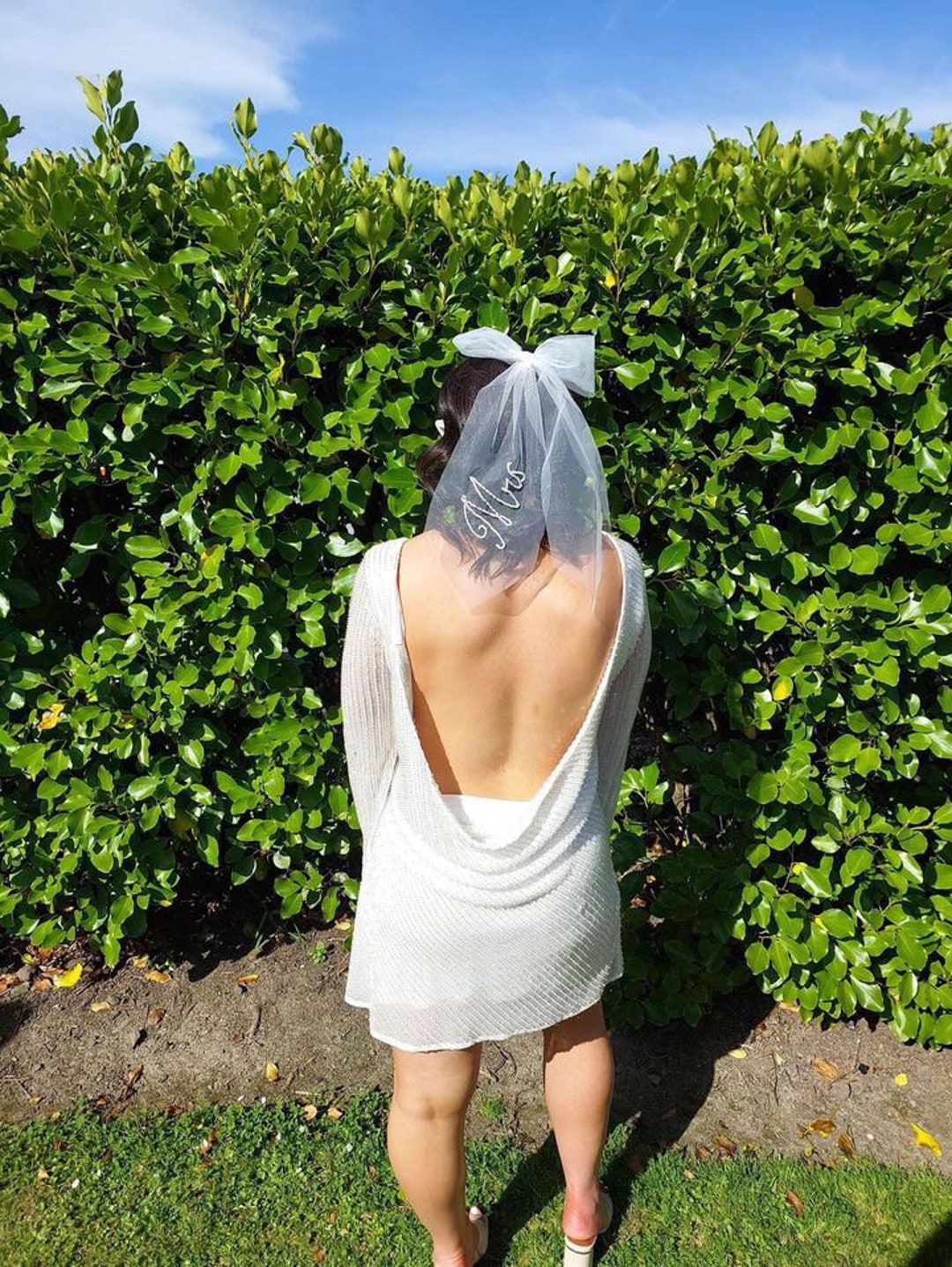 Personalised Veil Word Bow Veil Bridal Shower Veil After Party Veil