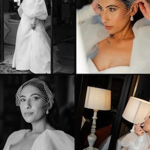 Birdcage Veil Ivory Short Veil Net Fascinator Bridal Harriett Falvey Veil Short Bird Cage Veil Small Wedding Veil White Net Veil Voilette image 6
