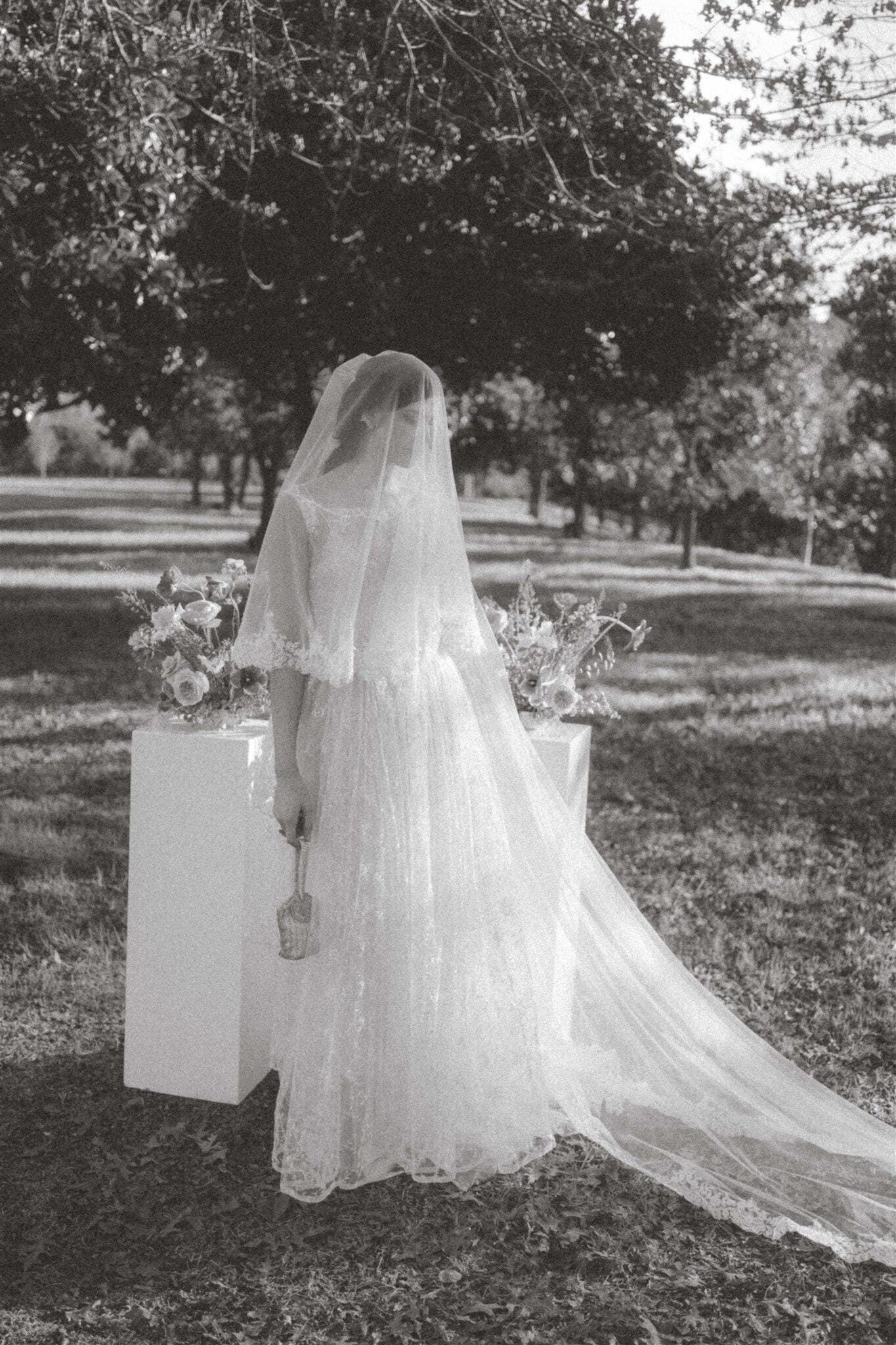 Blusher Wedding Veil Vintage Lace Veil Two Tier Veil Lace Edge