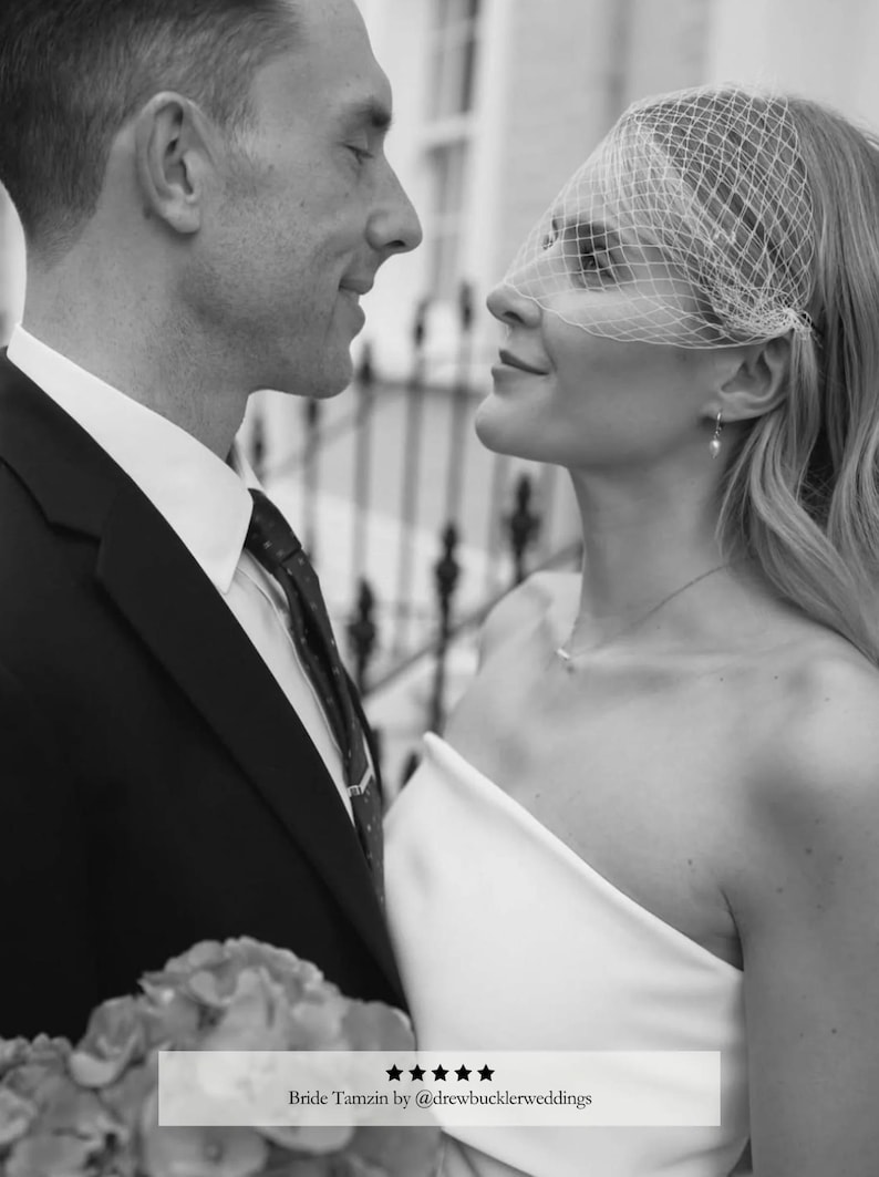 Black Birdcage Veil Black Fascinator Veil Face Net Veil Fashion Black Bird Cage Short Bridal Veil Mini Black Wedding Veil Over the Face Veil image 8