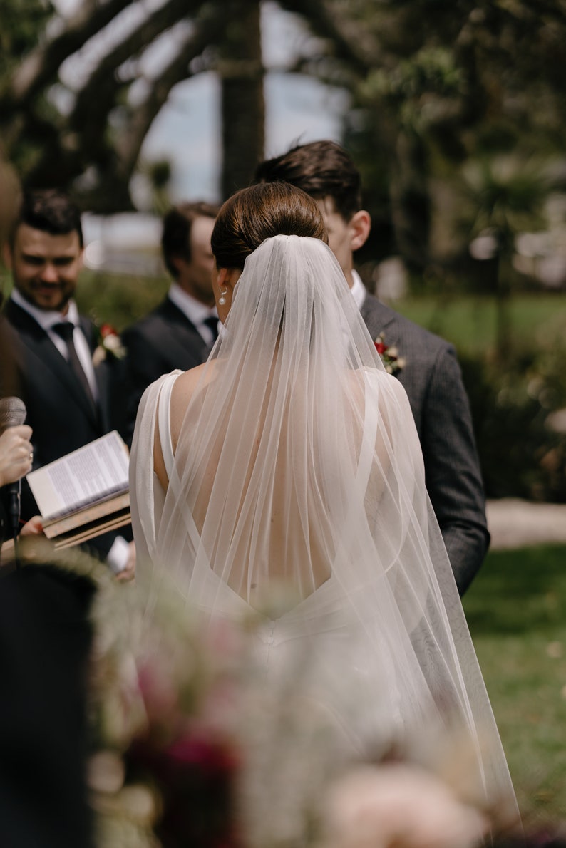 Ivory Sheer Tulle Wedding Veil Italian Tulle Bridal Veil High End Long Veil