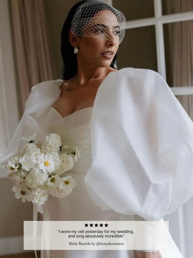 Birdcage Veil Ivory Short Veil Net Fascinator Bridal Harriett Falvey Veil Short Bird Cage Veil Small Wedding Veil White Net Veil Voilette image 4