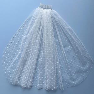 Polka Dot Veil 2 Tier Swiss Dot Midi Wedding Veil Double