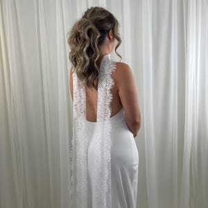 Lace Bridal Scarf Full Lace Shawl Wrap Chantilly Lace Scarf Ivory Soft Eyelash Lace Wedding Accessory Scarves Neck Wrap Engagement Party