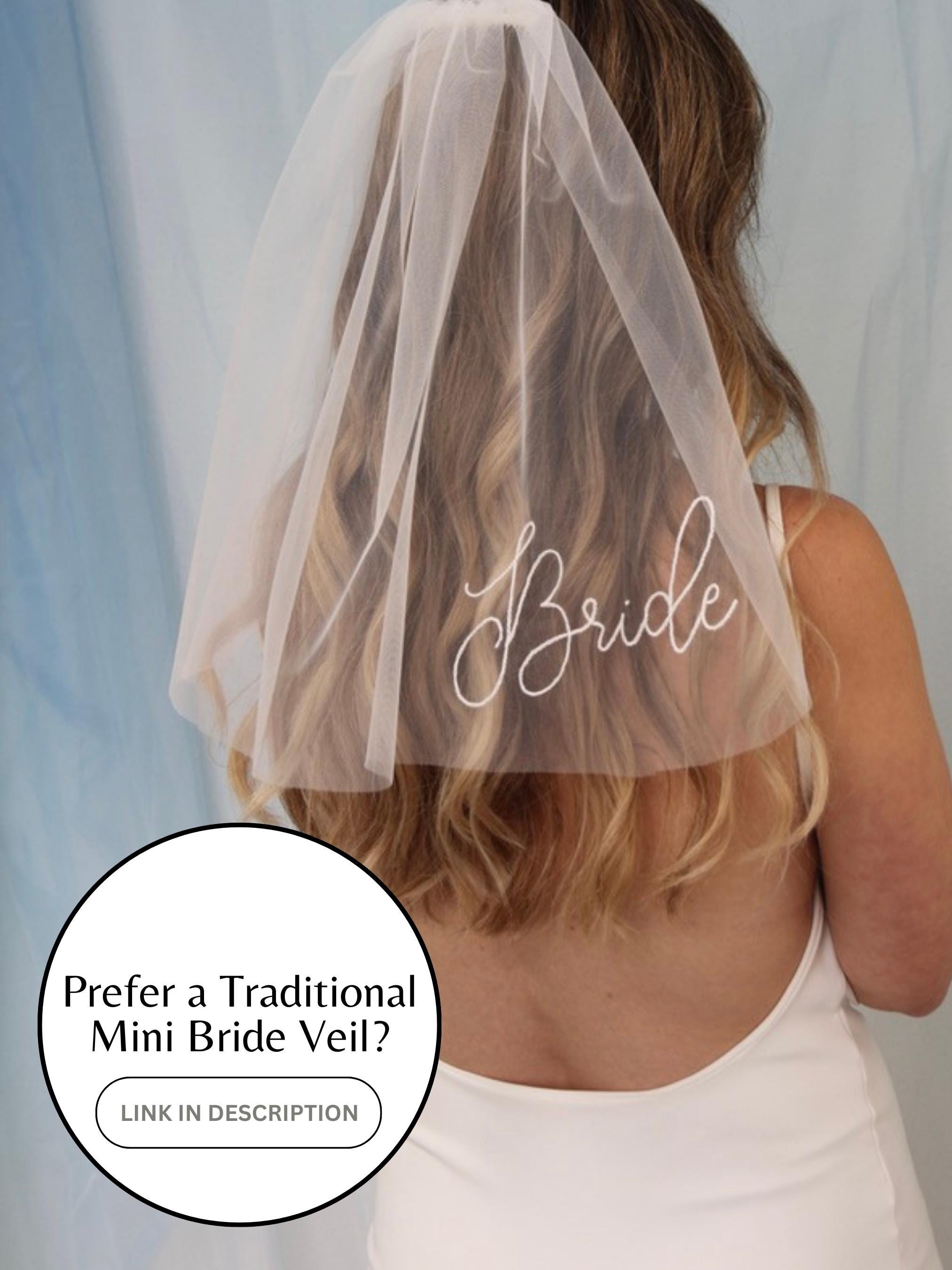 Blue Bow Bride Veil Bachelorette Party Veil Blue Bridal 