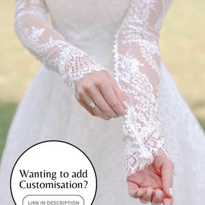 Lace Bridal Sleeves Scollop Lace Edge Gloves Detachable Wedding Dress Sleeves Fingerless Bridal Gloves Ivory Chantilly Lace Sleeves Wedding