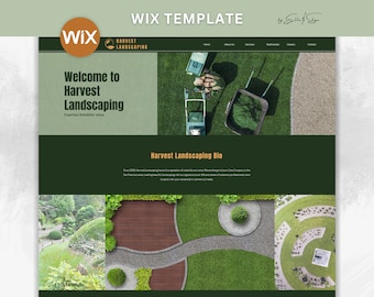 Landscaping Website Template - Lawn Care Website Design - Landscaper Services Wix Layout - Wix Website Design -  Yard Contractor Wix Theme
