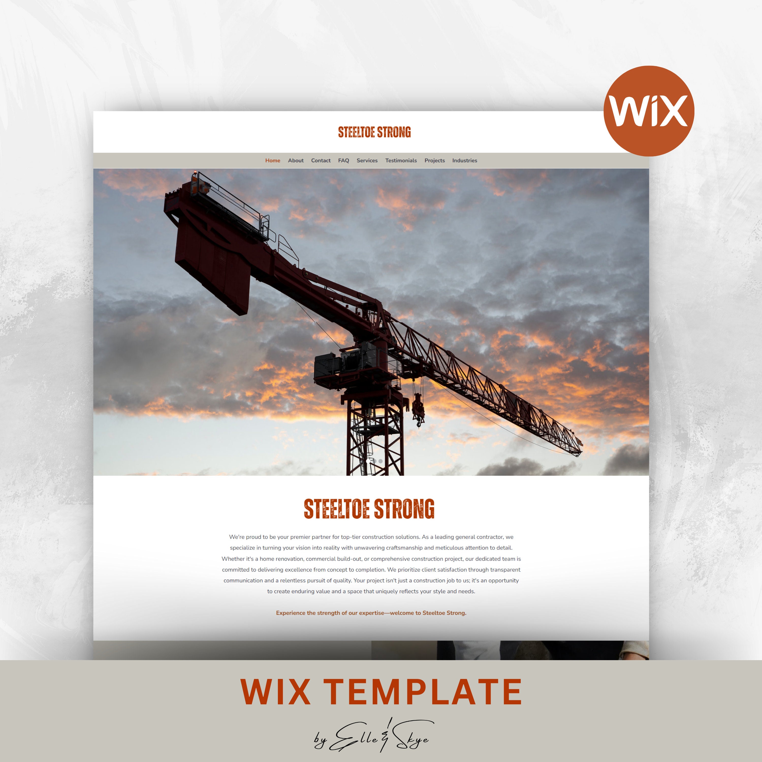 Construction Website Template Construction Services Wix Theme