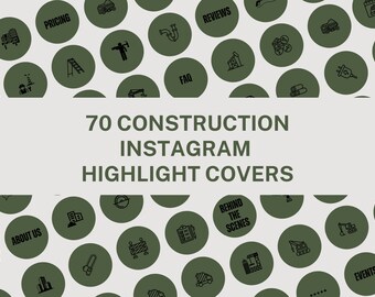 70 Green and Black Construction Instagram Highlight Covers | Contractor Story Icons | Builder Insta Icons | Contractor Instagram Branding