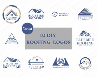 10 DIY Roofing Logo Templates for Canva | Roofing Business Logo | Heritage Sky Contractor Logo Templates | Roofer Logo | Roofer Branding