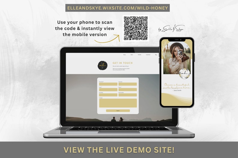 Photography Website Template Wix - Photography Wix Theme - Boho Web Design - Photography Portfolio Gallery - Wedding Photographer Website image 3