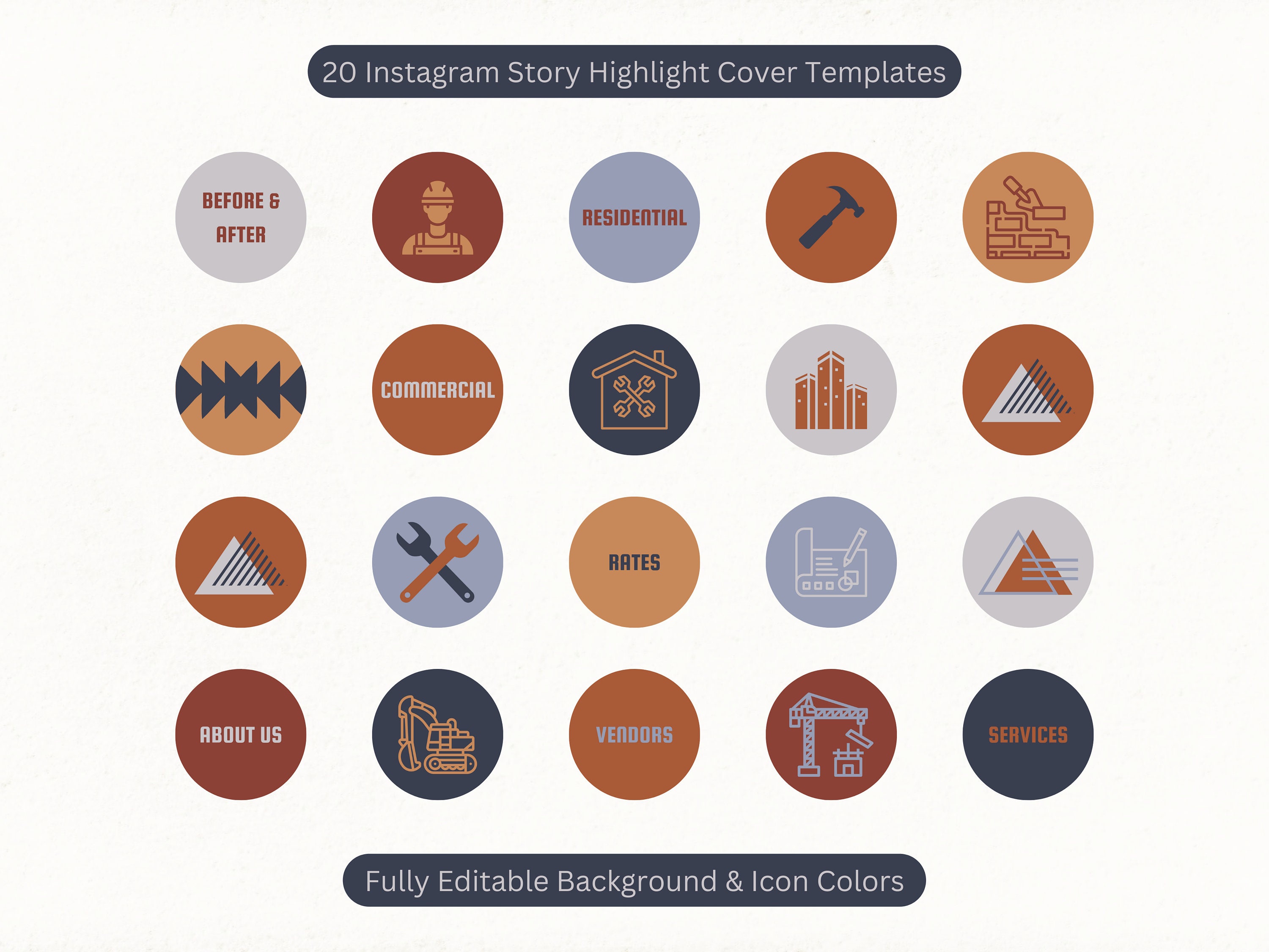 50 Construction Instagram Post Templates for Canva Contractor Instagram ...