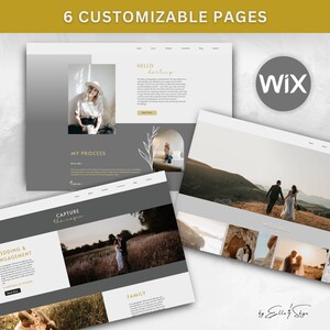 Photography Website Template Wix - Photography Wix Theme - Boho Web Design - Photography Portfolio Gallery - Wedding Photographer Website image 2
