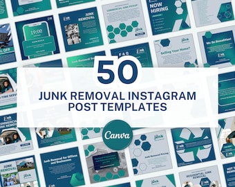 Canva 用ジャンク除去 Instagram 投稿テンプレート 50 選 | ジャンク除去 Instagram テンプレート | ジャンク除去用ティール ソーシャル メディア Canva テンプレート