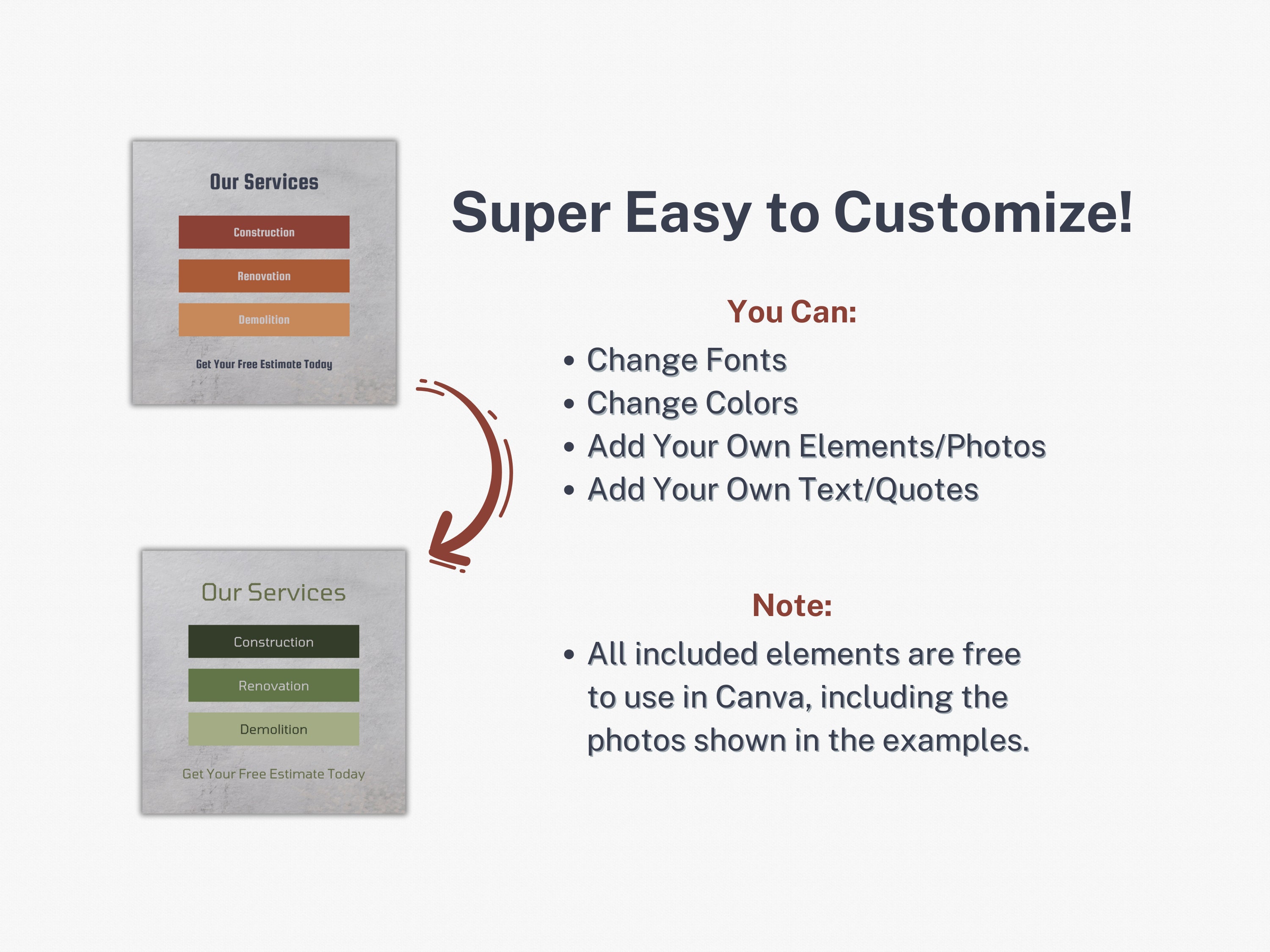 50 Construction Instagram Post Templates for Canva - Contractor ...