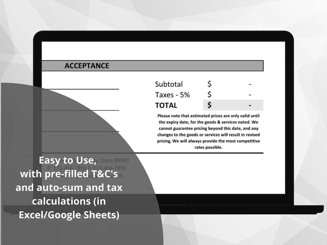Project Estimate Template Printable Job Estimate Editable Word and Project Estimate Template Printable Job Estimate Editable Word and