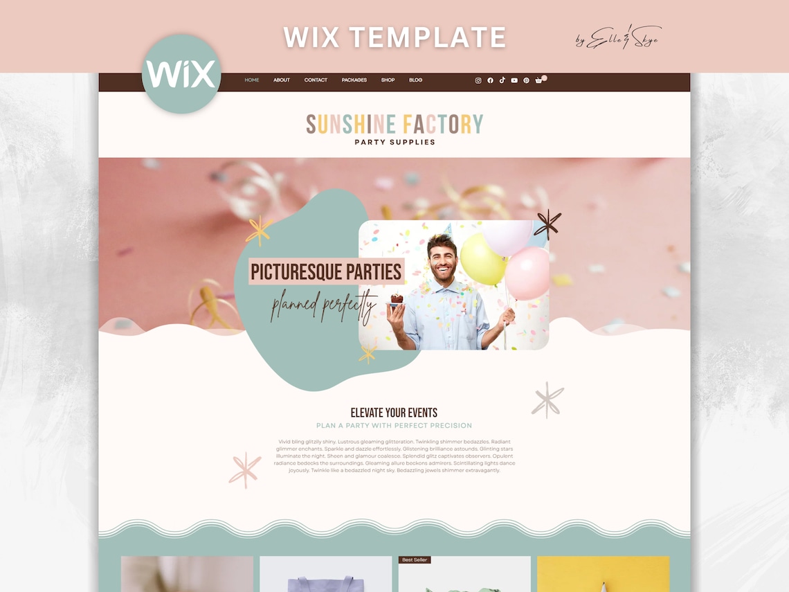 Event Planning Website Template Wix Event Rental Wix Theme Rainbow