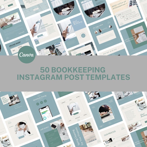 50 Boekhouding Instagram Post-sjablonen voor Canva - Boekhouder Instagram - Mikonos Morning Instagram-sjablonen - Accountant Social Media