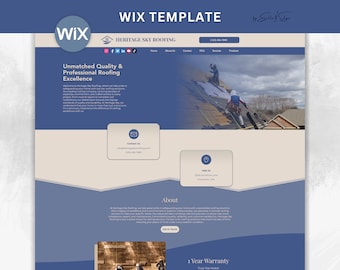 Roofing Website Template - Roofing Services Wix Theme - Roofing and Siding Web Design - Wix Layout - Wix Website - Roofer DIY Website
